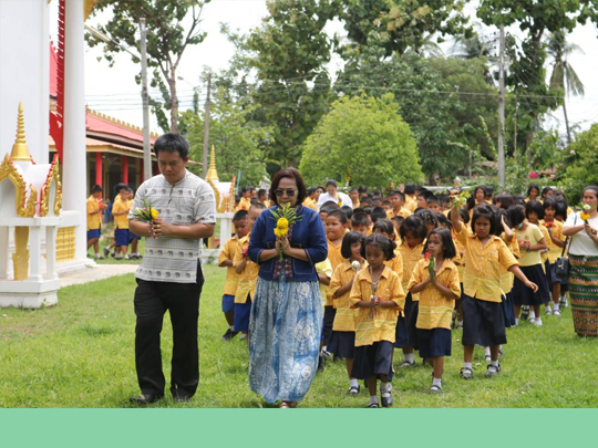 กิจกรรมเดินขบวนถวายเทียนจำนำพรรษาและเวียนเทียนเนื่องในวันเข้าพรรษา